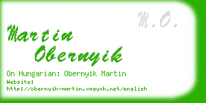 martin obernyik business card